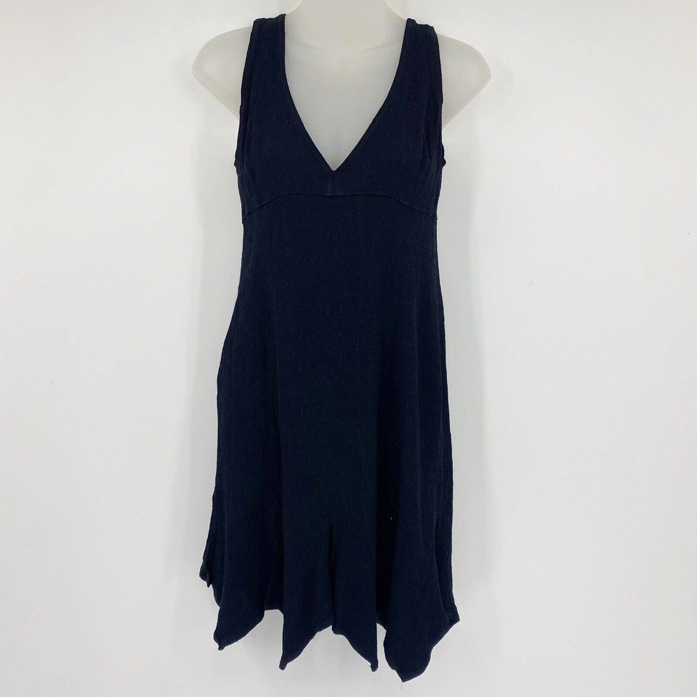Vintage Nicole Miller Sleeveless VNeck Dress Slits Black Sz M